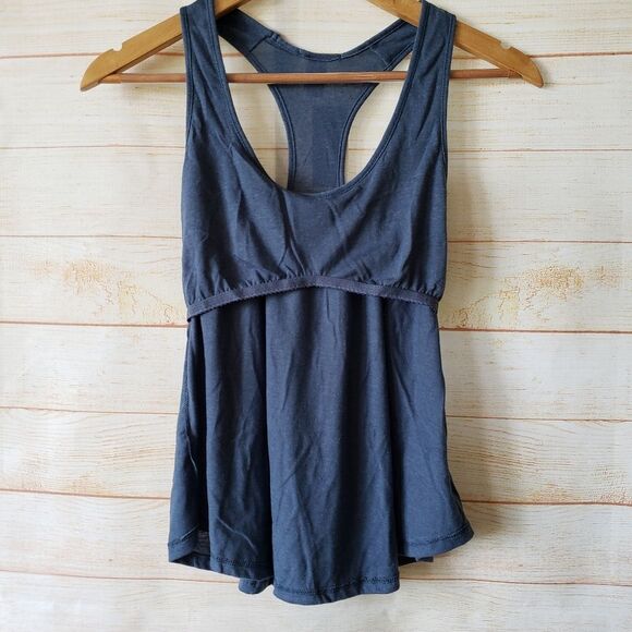 Eberjey Racerback Tank Top with Built-in Shelf Bra in Heather Women's Size Small - Picture 7 of 10